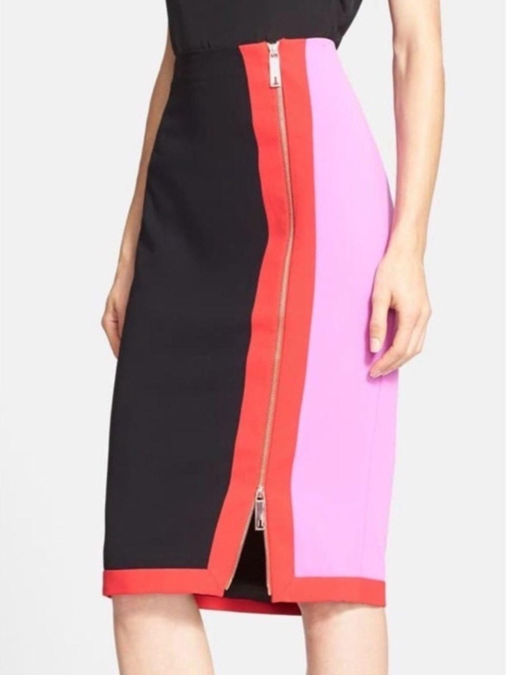 TED BAKER | Martya Colorblock Zip Pencil Skirt | 4